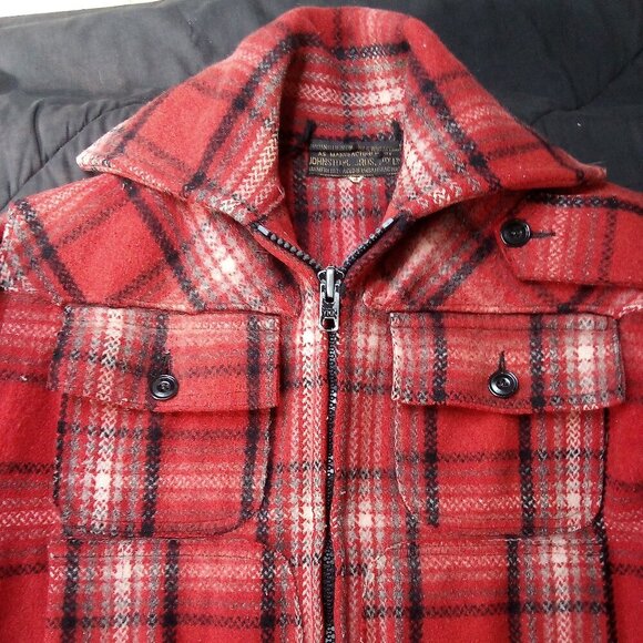 Vintage 70s Waterproof Wool Chore Coat Plaid - Picture 1 of 4